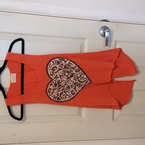 Coral heart tank, size M, wrap back